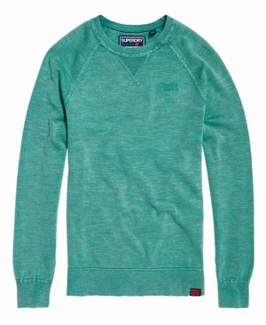 Superdry Garment Dyed L.A Crew Neck Férfi Ugró Rózsaszín/Zöld | GKMSZ1675